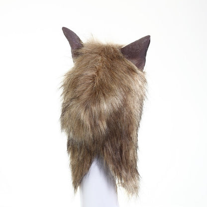 Halloween Latex Rubber Wolf Head Hair Mask Werewolf Gloves Costume Party Scary Decor Masquerade Props