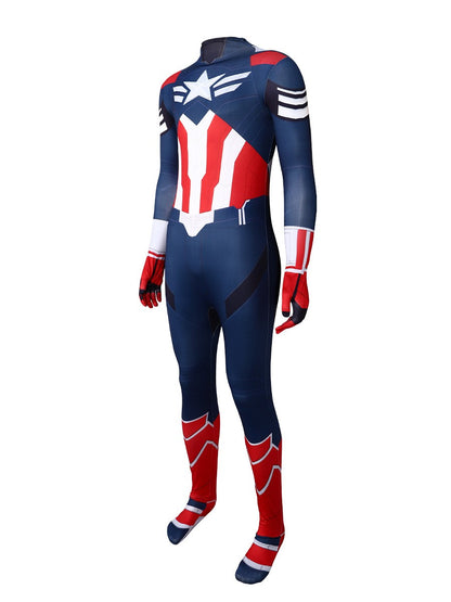 New Captain America 4 Cosplay Kid Adults Jumpsuit Superhero Clothing Creative Party Halloween Carnival Party Suit