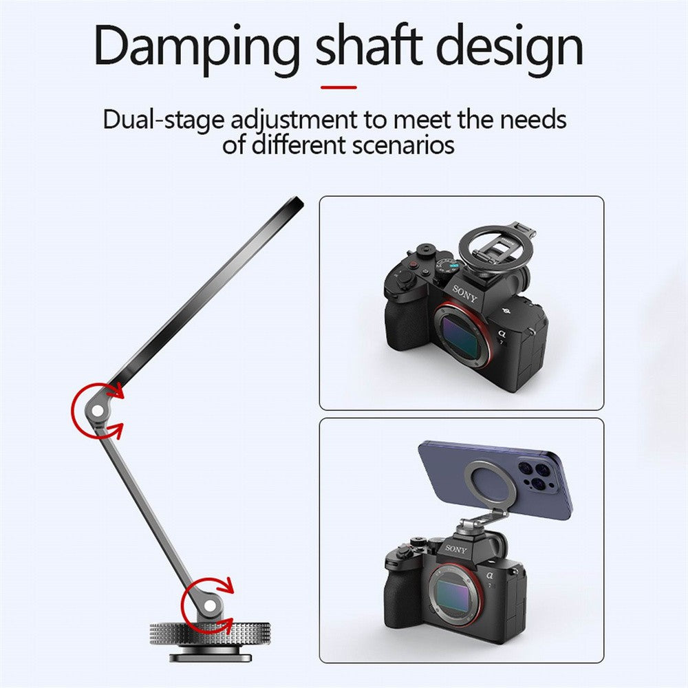 2025 Magnetic Cold Shoe Phone Holder Adapter with 1/4" Screw Magsafe Phone Tripod Mount for iPhone 16-12 DSLR Camera Monitor