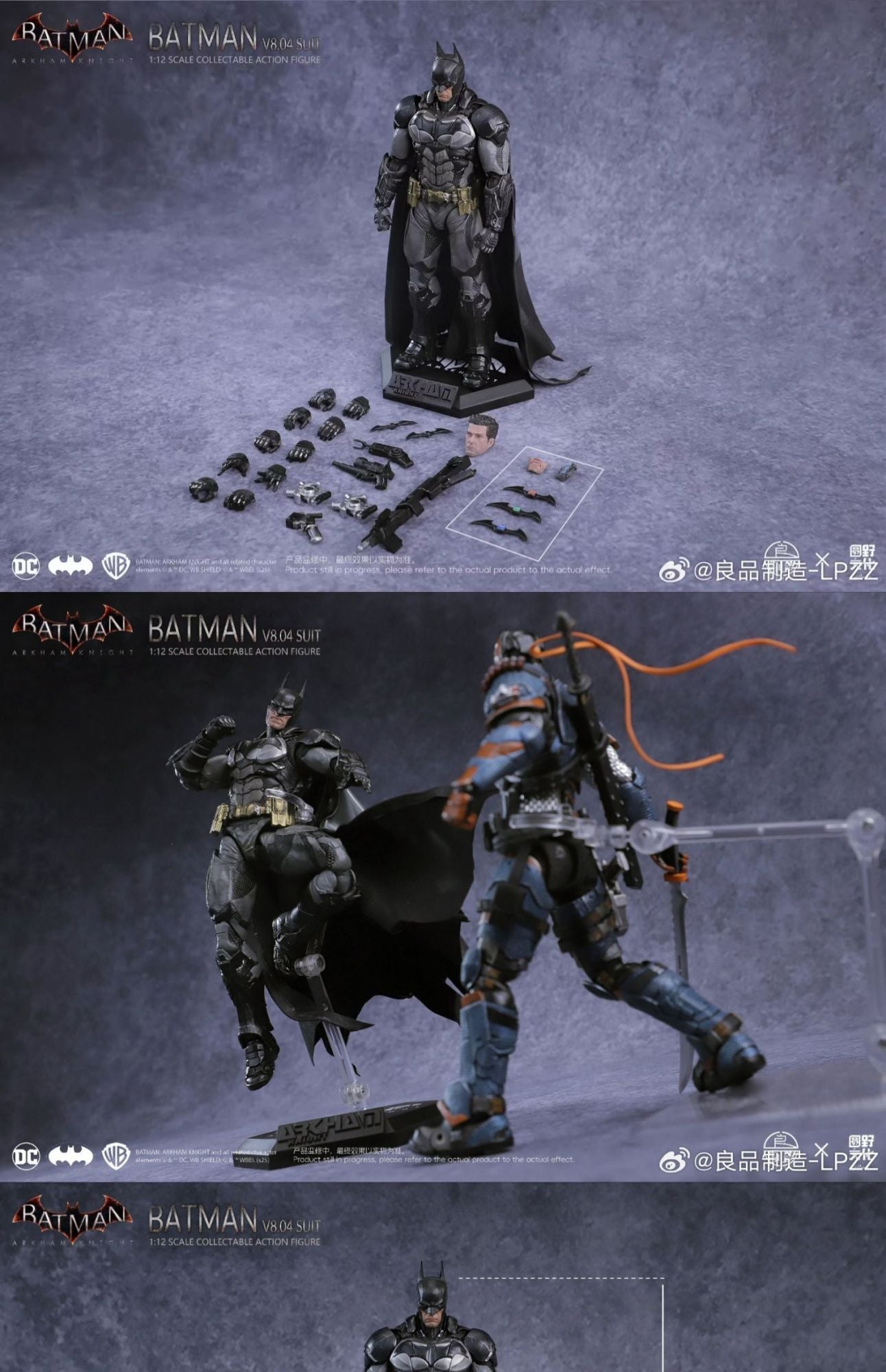EM ESTOQUE LPZZ Deathstrok Figura U-P-Finegures Arkham Knight V8.04 Terno Bonecos de Ação Batman Estatueta 1/12 Coleção DC Brinquedo