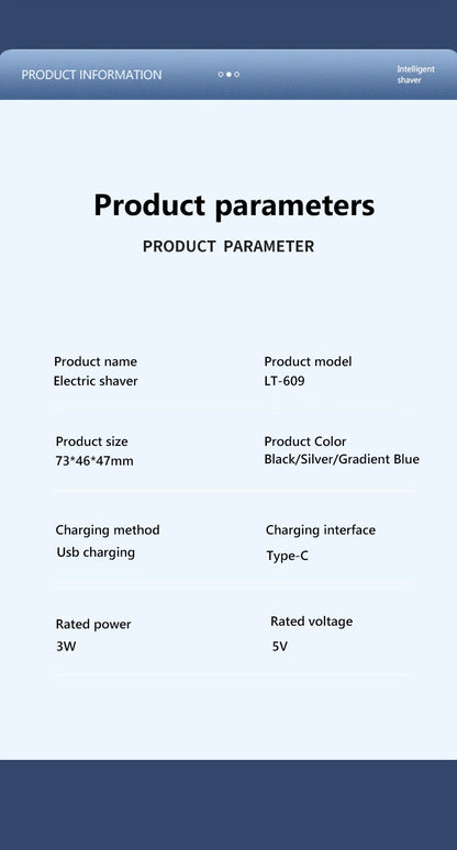 Mini Electric Shaver For Men USB Digital Display Electric Shaver Powerful Beard Shaving Machine Rechargeable Waterproof