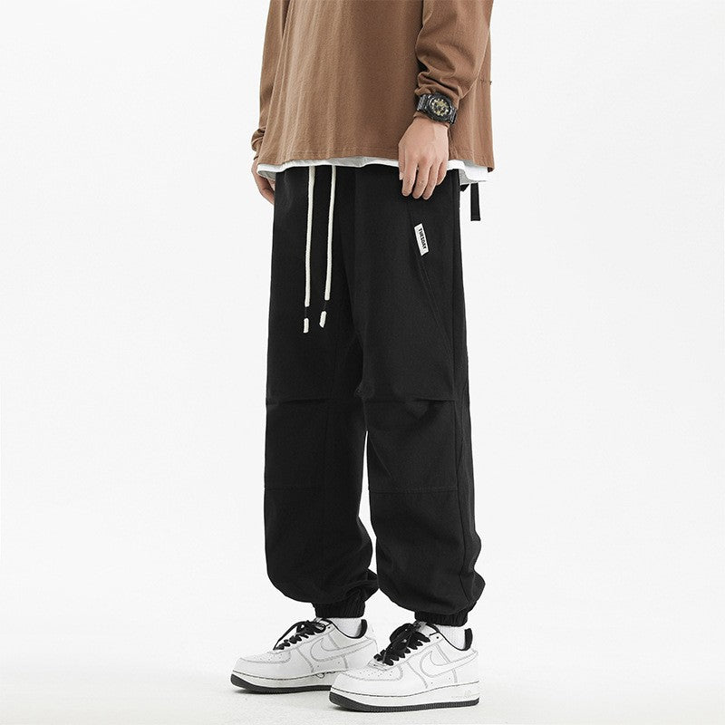 2024 M-5XL Calça Masculina de Algodão e Cânhamo Primavera e Outono Nova Calça Larga com Cordão Calça Saruel Harem Calça Casual Japonesa