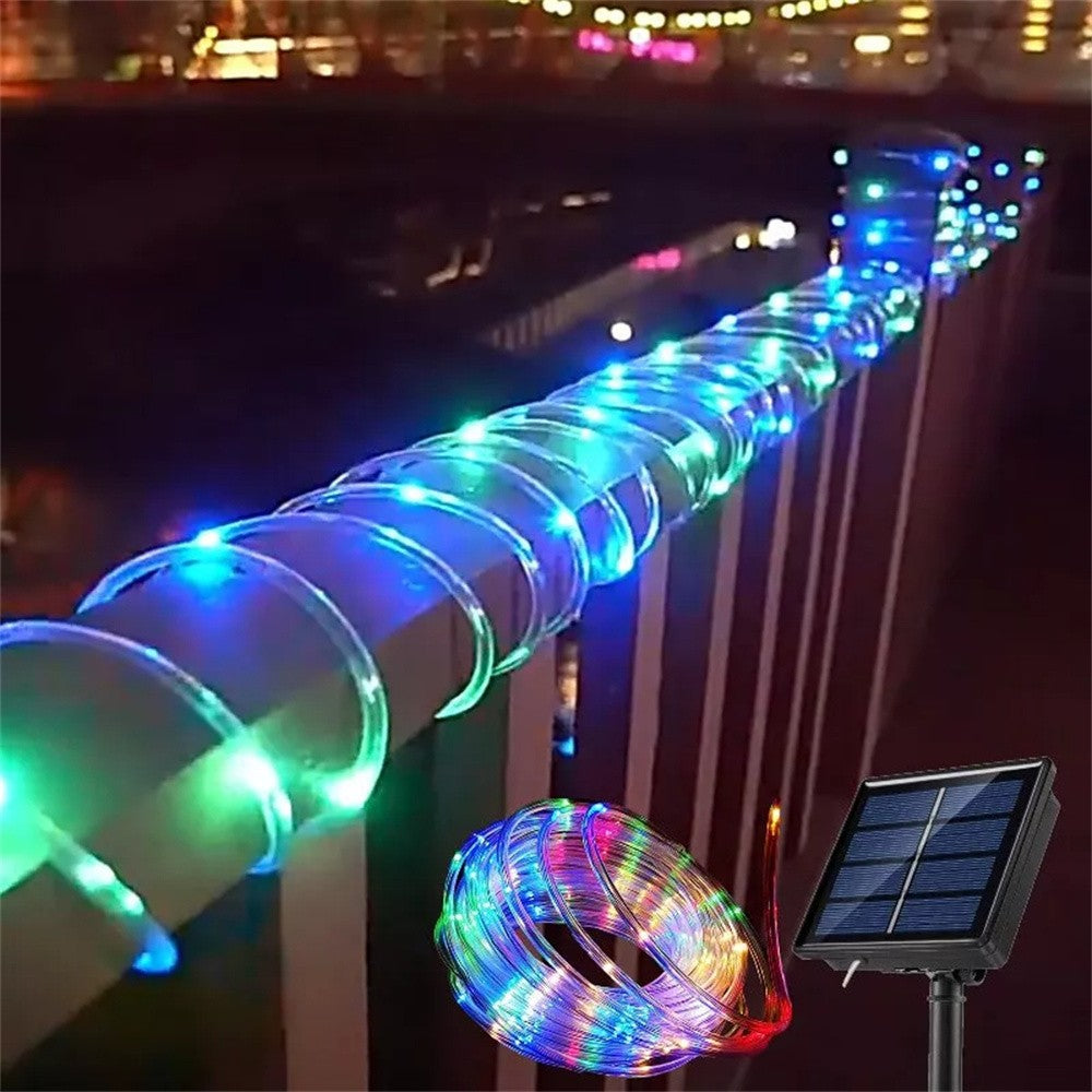 7m/12m/22m/32m Garland Tube Strip Lights Outdoor Waterproof Led Solar Rope String Light for Garden Christmas Camping Decoration
