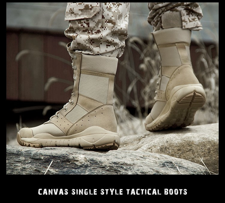 Bota Tática Leve de Verão para Combate Masculina e Feminina, Treino de Escalada, Impermeável, Caminhada ao Ar Livre, Sapatos de Malha Respirável
