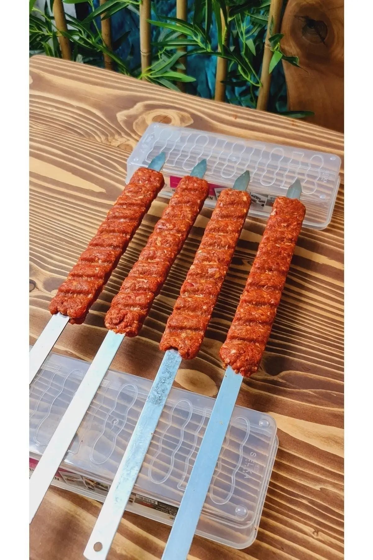 Single Row Kebab Maker Bbq Meat Skewer Machine Kebab Press Maker Reusable Plastic Bbq Skewer Maker Kebab Preparation BBQ Tool