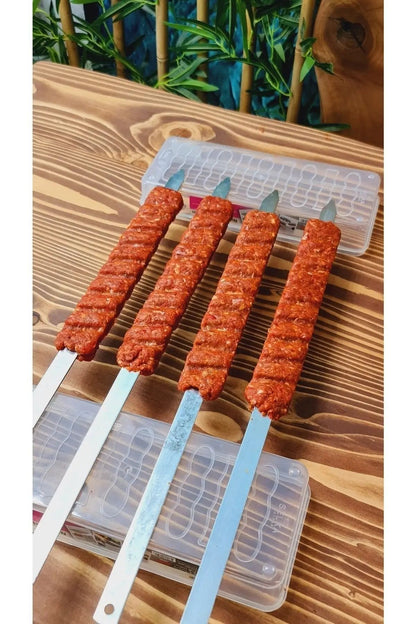 Single Row Kebab Maker Bbq Meat Skewer Machine Kebab Press Maker Reusable Plastic Bbq Skewer Maker Kebab Preparation BBQ Tool