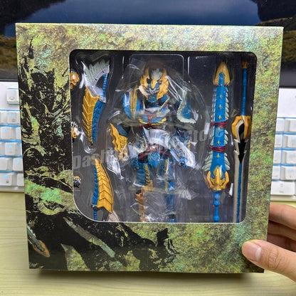 Kaiyodo Monster Hunter Rathalos Boneco de Ação Revoltech Yamaguchi Espadachim Modelo Reus Dragão de Fogo Macho Zinogre Brinquedo em Miniatura