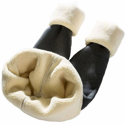 Winter Lady Snow Warm High Waist Pants Girls Fleece Thicken Straight Leg Trousers Women Slim Fit Thermal Plush Pants