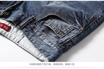 Men Gray Denim Shorts Jeans Pants Good Quality Men Cotton Knee Length Short Jeans New Summer Male Large Size Denim Shorts 42