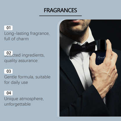 Roxelis Charming Perfume Para Homens Natural Fresco Duradouro Libere o Charme dos Homens A Atmosfera de Encontros Perfume que Aumenta a Confiança