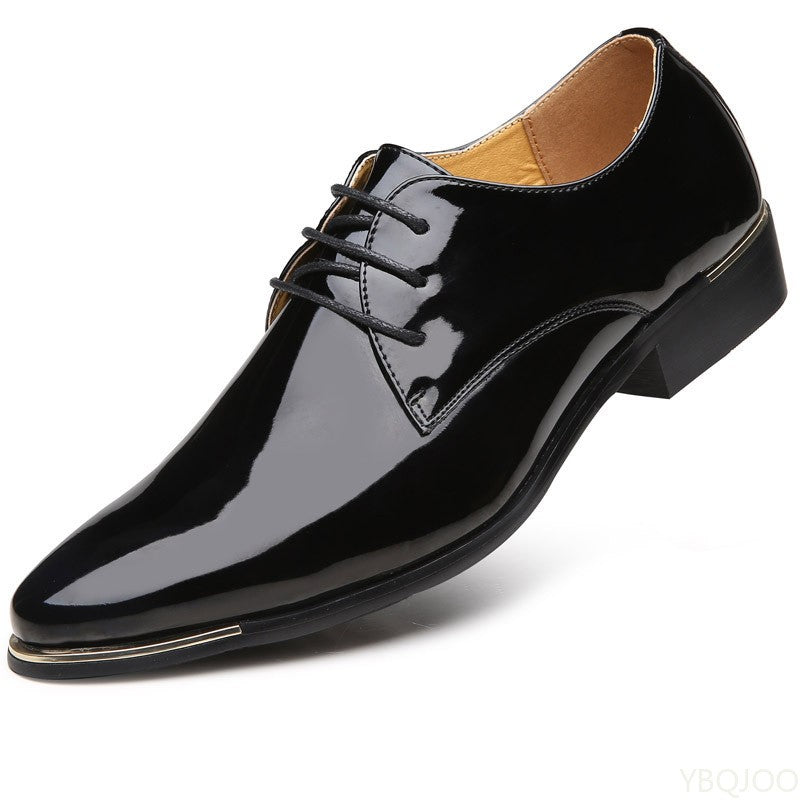 New Men's leather shoes Casual men business shoes Lace up Dress footwear Pointed toe Business big size shoes Zapatos Homme