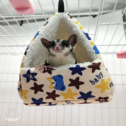 Ninho de Hamster Bolsa de Mel Esquilo Ramo de Flor Brilhante Porquinho-da-índia Porco-da-holanda Gato Longo Suprimentos de Aquecimento de Inverno para Animais de Estimação Gaiolas de Algodão