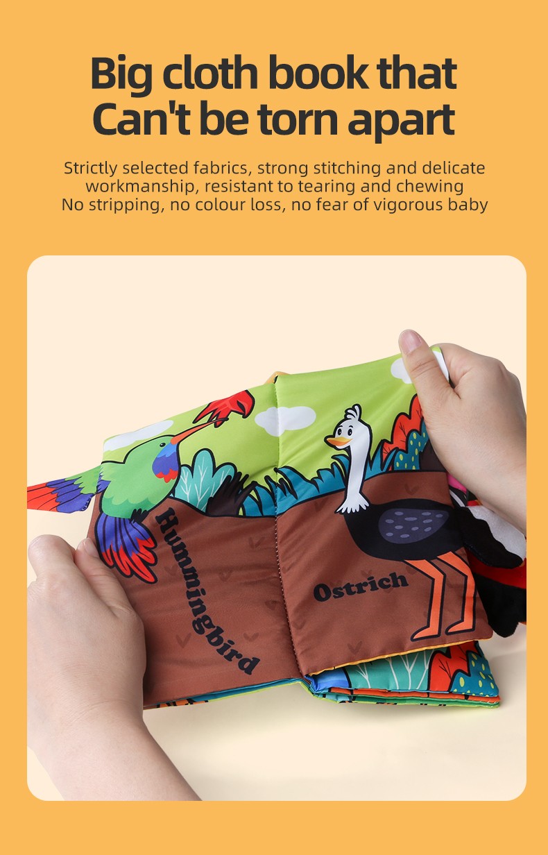 Baby Cloth Book Baby Toys 0-3 Year Old Infant Early Education Toys 6 Pages Cloth Book