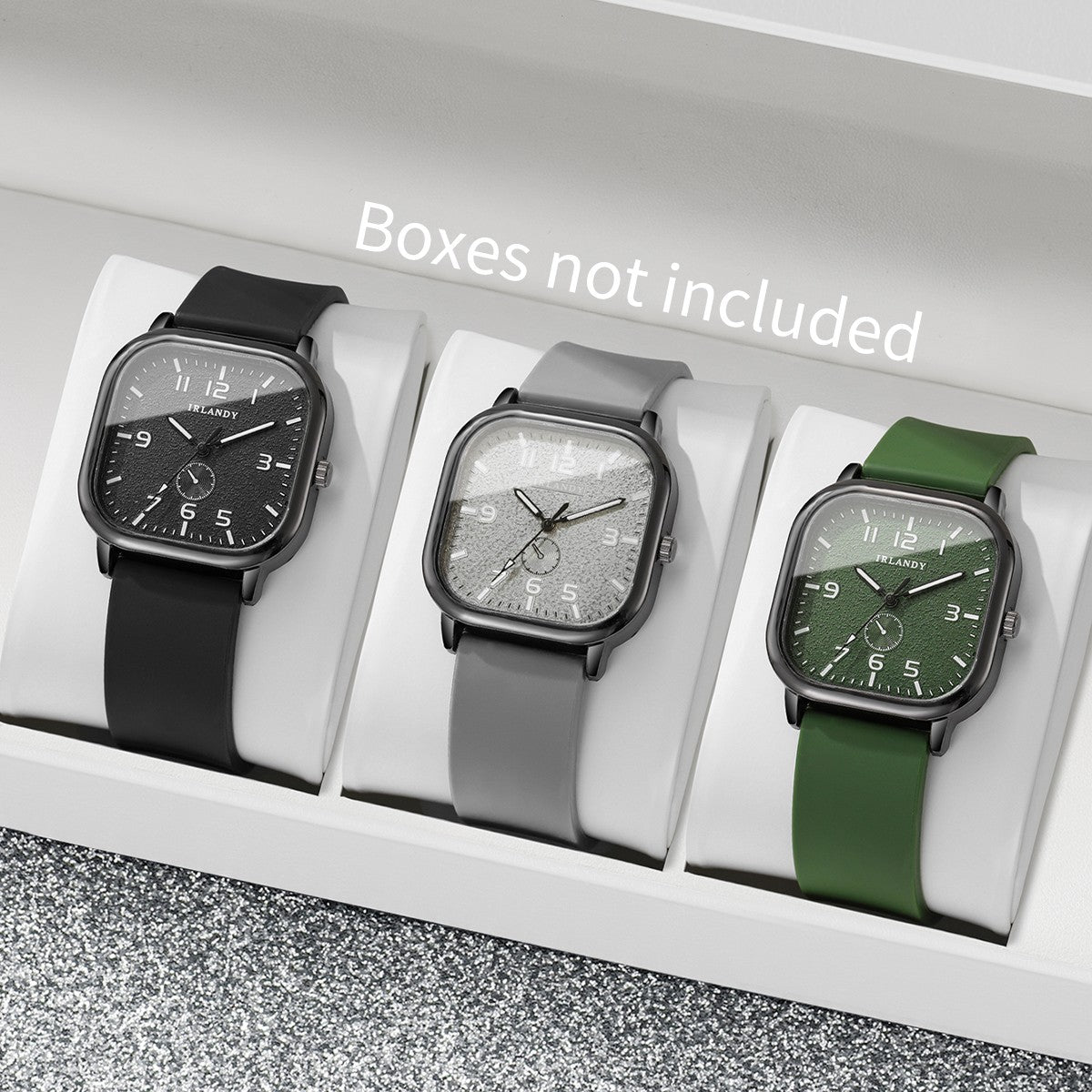 1/2/3PCS Fashion Square Women Watches Casual Silicone Strap Quartz Watches Sports Wristwatch For Men Women Students?Without Box?