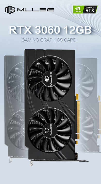Placa de Vídeo MLLSE RTX 3060 12GB GDDR6 192Bit PCI Express 4.0 ×16 8Pin GPU NVIDIA Placa de Vídeo para Jogos Rtx 3060