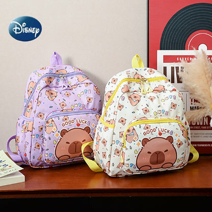 Capibara Print Backpacks Large Capacity Back To School Unisex Fashionable Cute Children's Bags For Kids Gift
