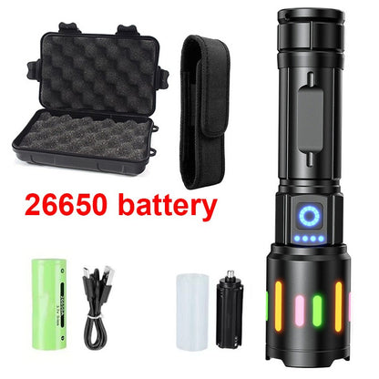 High Power Led Flashlights Long Shot Zoom Super Bright Flashlight Led USB Rechargeable Very Strong Torch Light For Camping