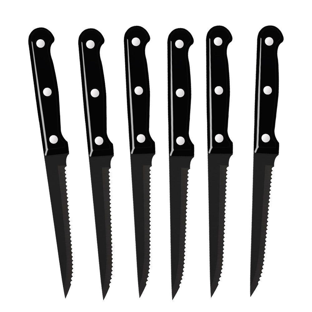 30pcs Black Dinnerware Set Stainless Steel Steak Knife Fork Coffee Spoon Teaspoon Flatware Dishwasher Safe Kitchen Tableware Set