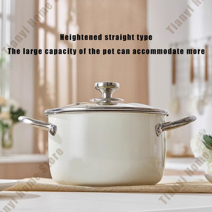 304 Stainless Steel Soup Pot Non-stick Frying Pan with lid Home Hot Pot Induction Cooker Gas Stove wok Food Supplement Milk Pot