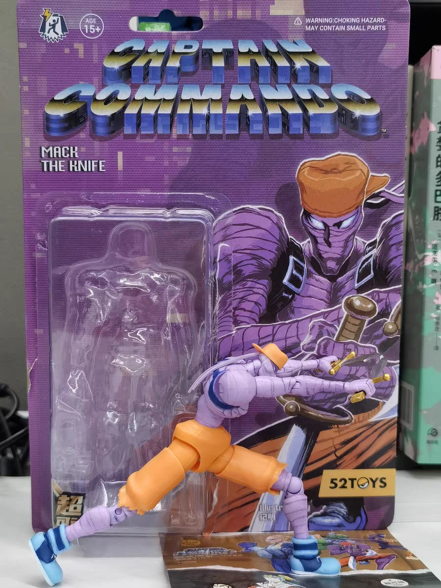 52toys Captain Commando 1/18 Figure Mack The Knife Ginzu The Ninja Baby Head Arcade Game Action Doll Toy Birthday Gifts Hot