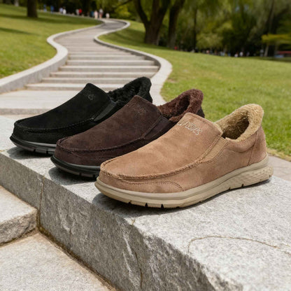 Fashionable Warm Winter Loafers Comfortable Walking Shoes Soft Lightweight Gift for Dad Suitable for Middle-Aged And Elderly Men