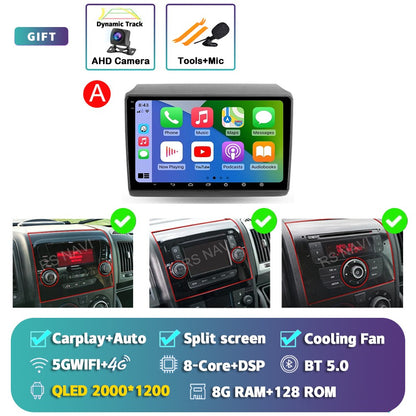 Android 15 para Fiat Ducato Peugeot Boxer Citroen Jumper 2006-2022 2K QLED Rádio Multimídia Estéreo Automotivo GPS CarPlay
