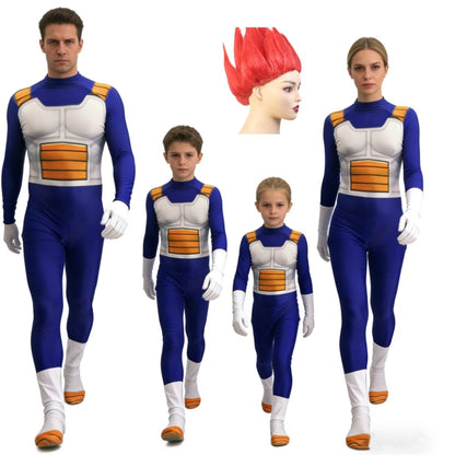 Men's Vegeta TRUNKS Kids Adult Cosplay Costume Super Saiyan Boys Youth GOKU Torankusu Halloween Jumpsuit Bodysuit Party Dress Up