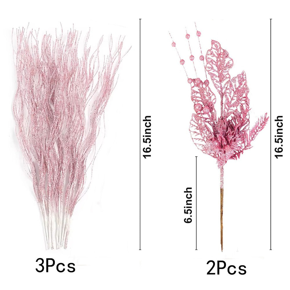 Artificial Flowers Berry Bouquet Christmas Tree Decoration Xmas Ornaments for Home Decor New Year Party Supplies Accessory
