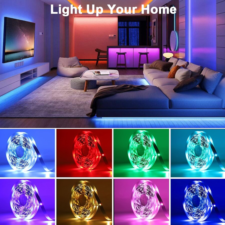 Led Strip Lights RGB Led Ribbon Flexible Tape with Remote Control for Rome Bedroom Decor TV Backlight Luces Led