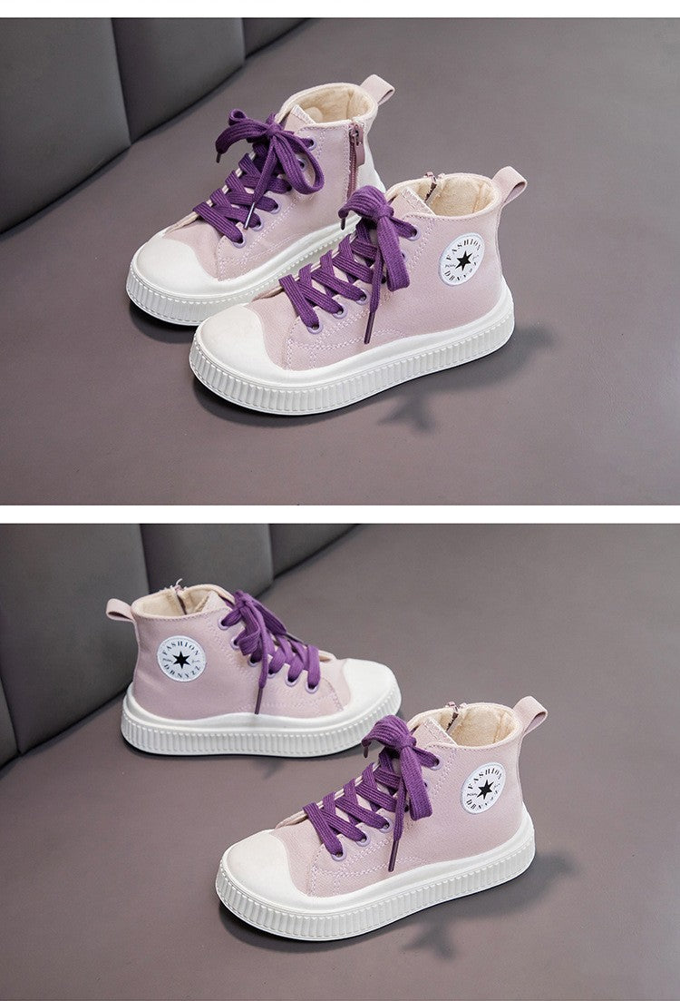 Children sports shoes outdoor indoor boys and girls non-slip canvas shoes campus students