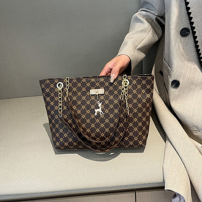 2024 Autumn and Winter New Presbyopic Handbag Shoulder Bag Large Capacity Tote Bag Women's Bag