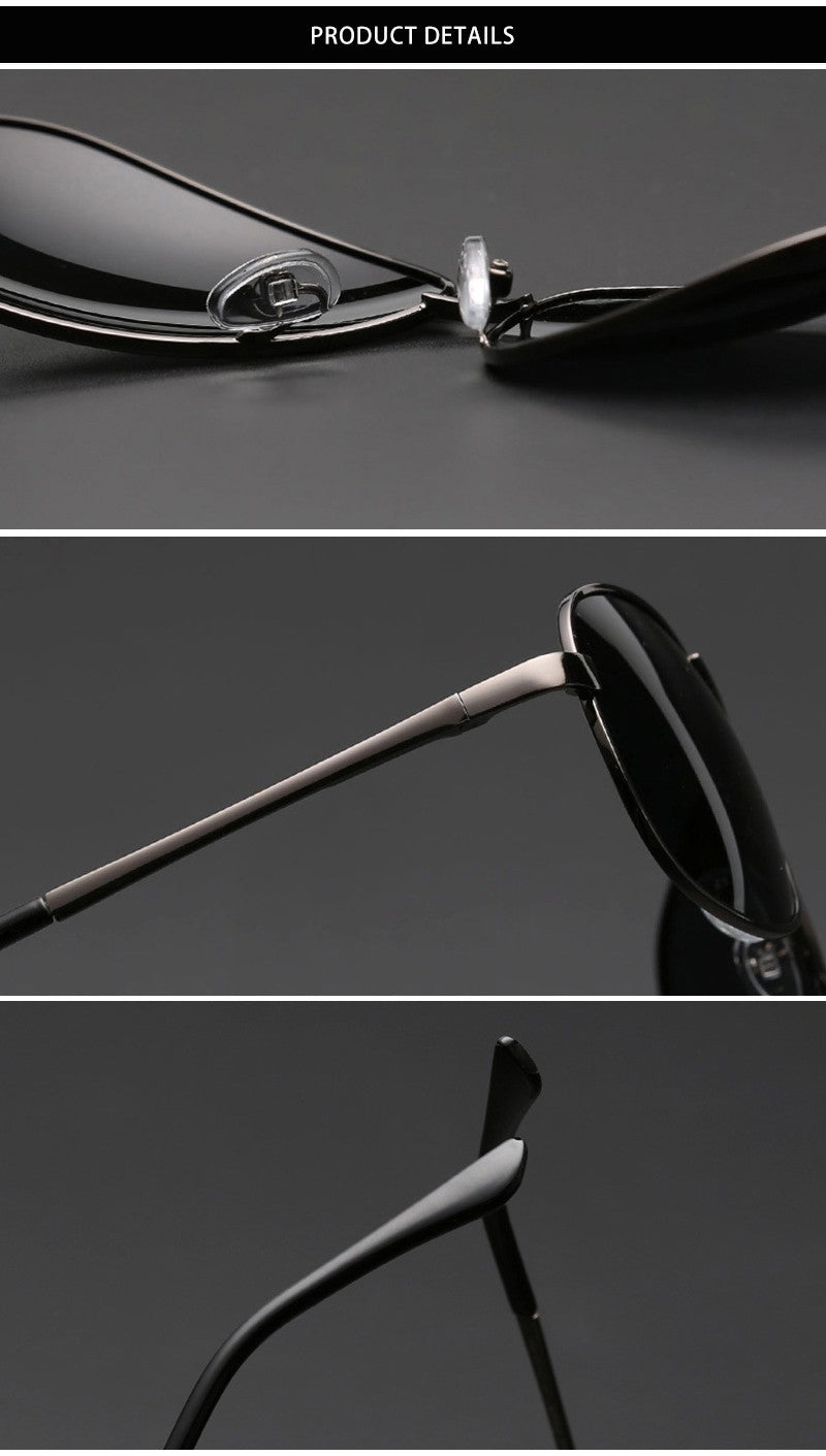 Classic Pilot Polarized Sunglasses Men Women Fashion Metal Aviation Sun Glasses Vintage Black Driving Shades UV400