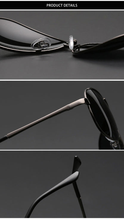 Classic Pilot Polarized Sunglasses Men Women Fashion Metal Aviation Sun Glasses Vintage Black Driving Shades UV400