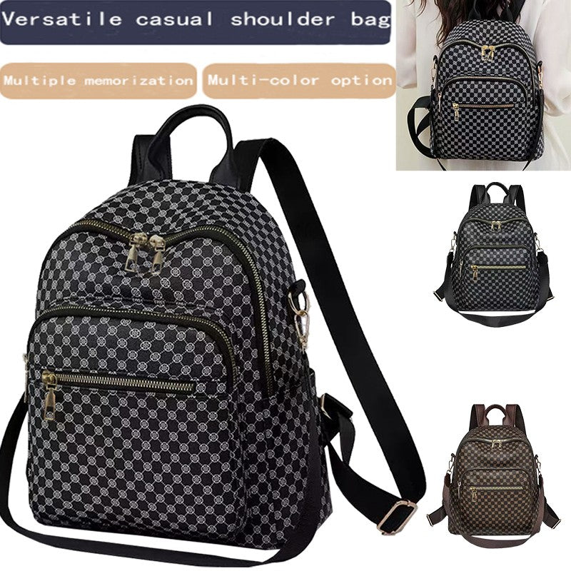 Neutral color backpack for men and women with multi-layered pockets and colorful design for schoolbags