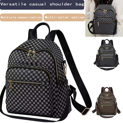 Neutral color backpack for men and women with multi-layered pockets and colorful design for schoolbags