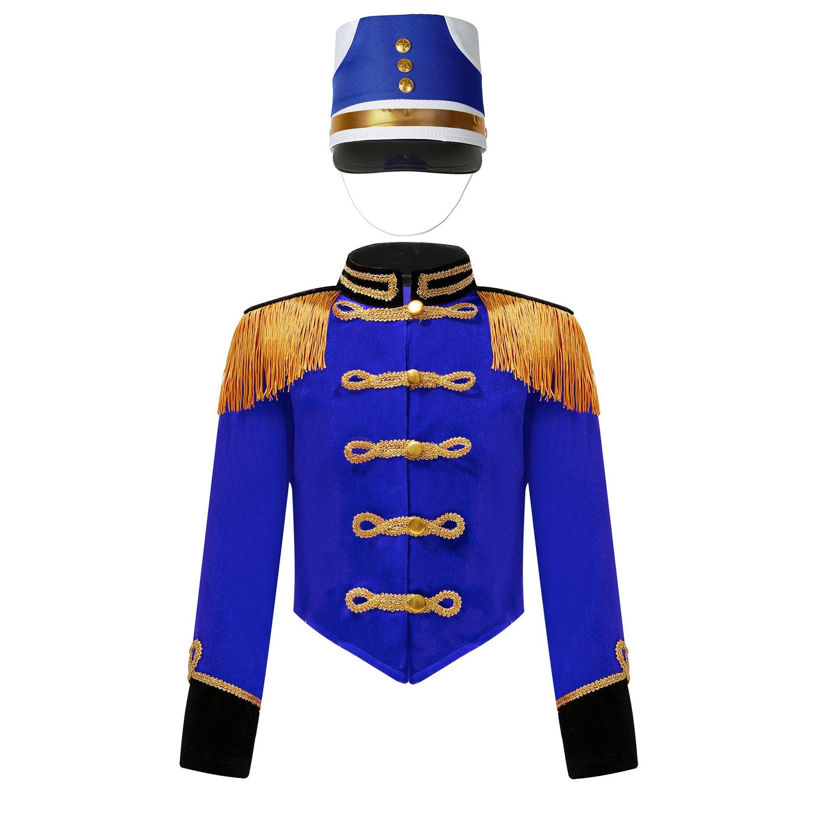 Girls Boys Marching Band Costume Outfits Circus Ringmaster Jacket Coat Team Performance Drummer Drum Major Uniform with Hat Sets