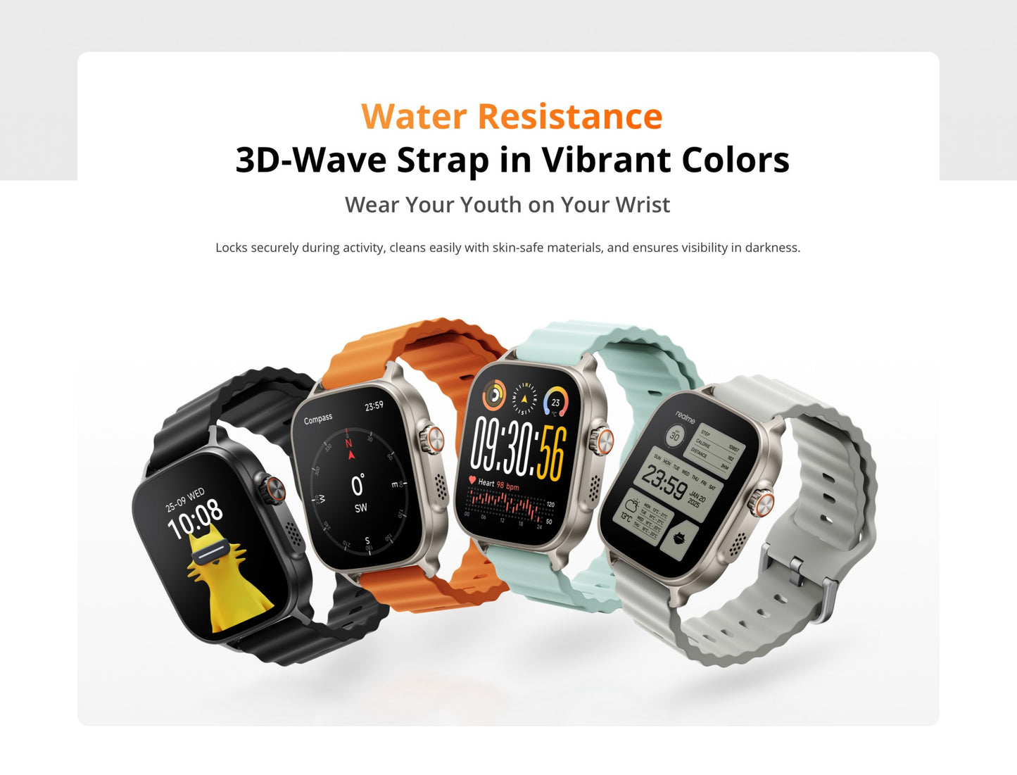 Global Version realme watch 5 1.97" 600nits AMOLED 460mAh 14-Day Battery Life 300+ Themes Support GPS GNSS IP68 waterproof