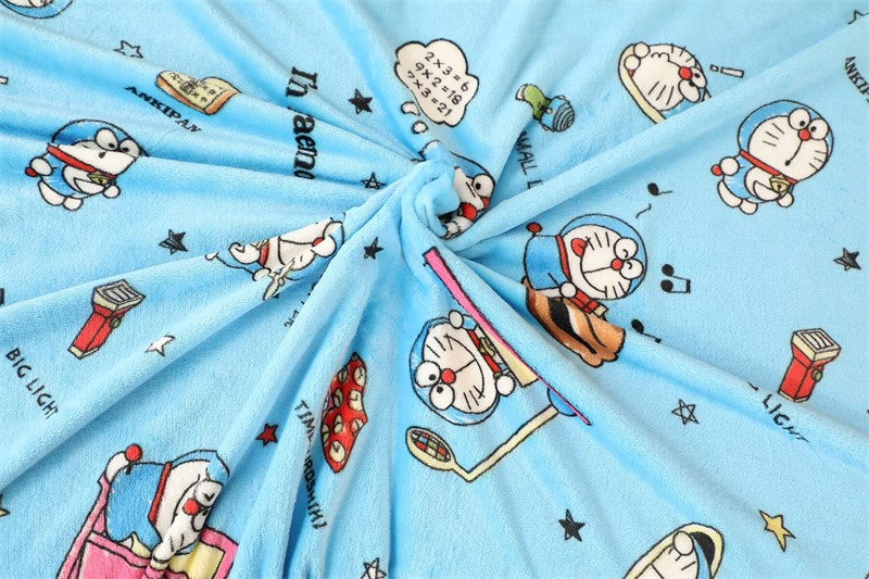 Cute Doraemon Blanket Cartoon Warm Flannel Blanket Pillowcase Lovely Anime Pattern Printing Blanket Bedspread Bedroom Sofa Bed
