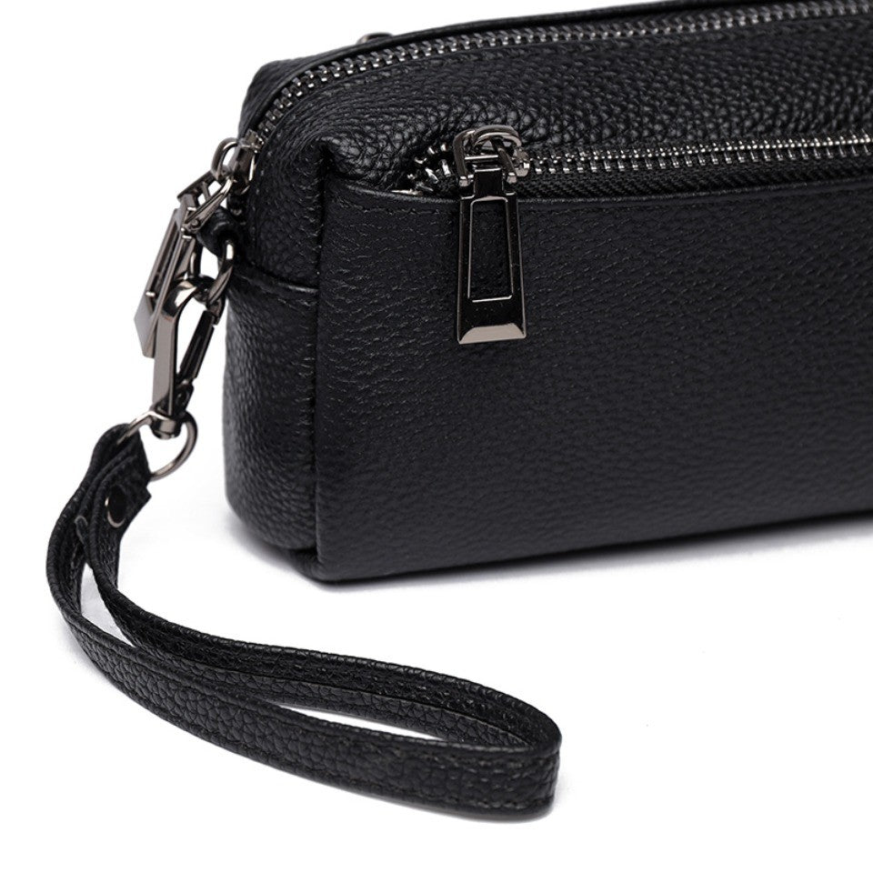 100% Genuine Cow Leather Wallet Purse Luxury Handbags Women Bags Designer Ladies Clutches Bags for Women Top Quality Phone Sac