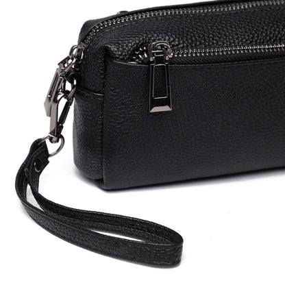 100% Genuine Cow Leather Wallet Purse Luxury Handbags Women Bags Designer Ladies Clutches Bags for Women Top Quality Phone Sac