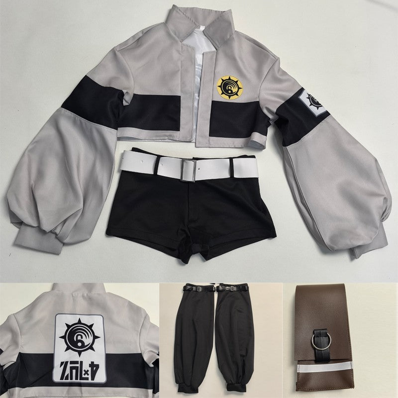 GACHIAKUTA Riyo Cosplay Costume Anime Reaper Full Set with Vest Shorts Waist Bag Halloween Christmas Plus Size Suit