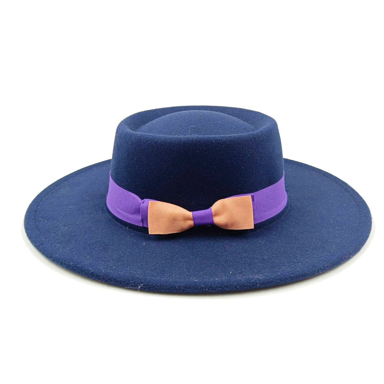 2022 new oversized edge flat top hat retro French felt hat outdoor sun hat women's big-brimmed fedora hat