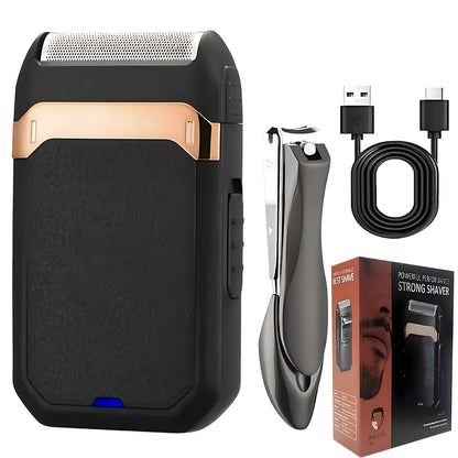 Beard Shaver Electric Sideburns Trimmer For Man With Nail Clipper Cutter Rechargeable Lithium Battery