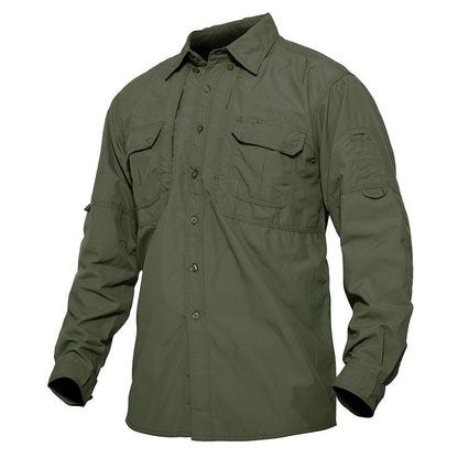 TACVASEN Mens Long Sleeve Shirts Summer Lightweight Quick Drying Shirt Hiking Nylon Shirts Long Sleeve Outdoor Work Cargo Shirts