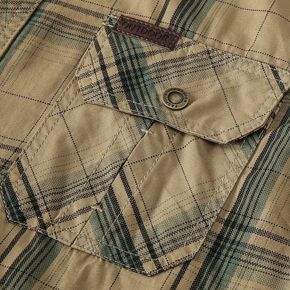 Spring and Autumn New Pure Cotton Plaid Long Sleeve Military Quick-drying Versatile Shirt Men's Casual Tactical Cargo Shirt