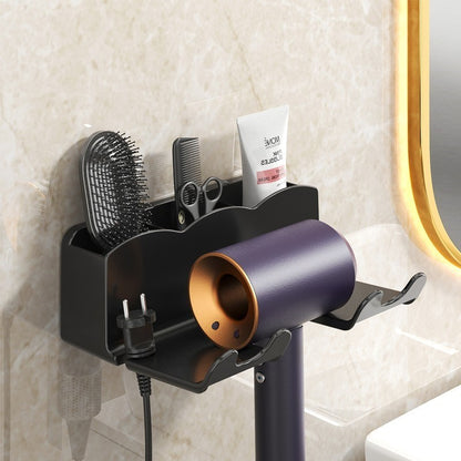 Suporte de Armazenamento para Secador de Cabelo Rack de Parede Sem Furo Suporte de Parede para Banheiro Armazenamento e Colocação de Dutos de Ar para Banheiro Suporte de Pendurar
