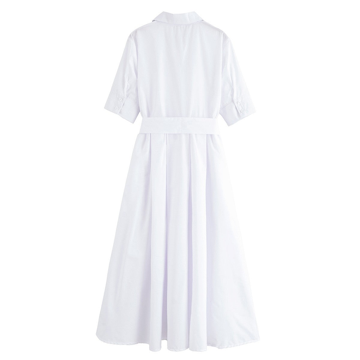 HipSeam Women Dress With Belt Spring Pocket Lady Dress Button Midi Dress Casual