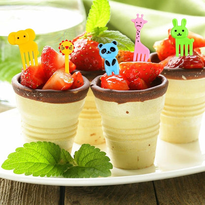 Garfo de Frutas Mini de 48-104 Peças Para Crianças Garfos Fofos de Lanche Palitos de Dente Acessórios de Caixa de Bento Divisórias de Silicone Para Lancheira