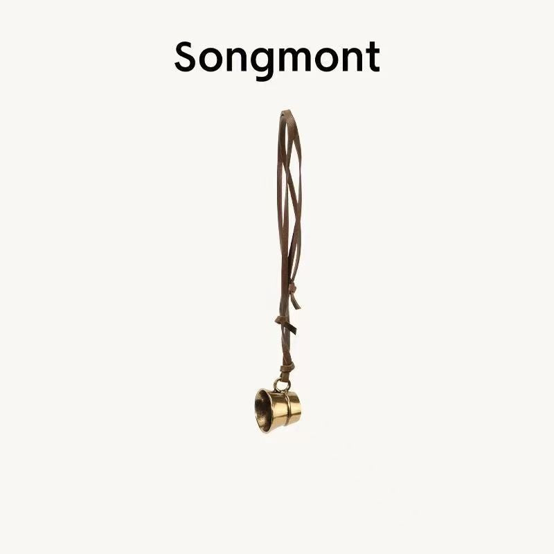 Songmont Genuine Leather Mini Bucket Bag Adjustable Drawstring Multi Straps White Black Blue Casual Chic Crossbody Bag Oversized