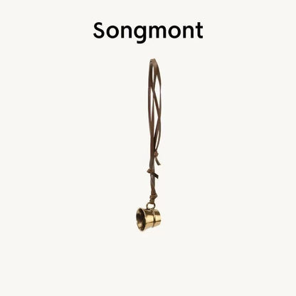 Songmont Genuine Leather Mini Bucket Bag Adjustable Drawstring Multi Straps White Black Blue Casual Chic Crossbody Bag Oversized